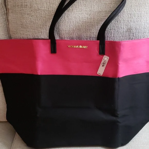 Victoria Secret Pink/Black Tote New with Tags 🥳 - Picture 7 of 16